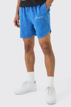 Relaxed Fit Acid Washed Volley Shorts | BoohooMAN UK