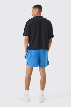 Relaxed Fit Acid Washed Volley Shorts | BoohooMAN UK