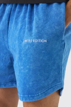 Relaxed Fit Acid Washed Volley Shorts | BoohooMAN UK