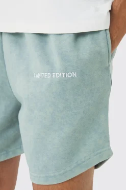 Relaxed Fit Acid Washed Volley Shorts | BoohooMAN UK