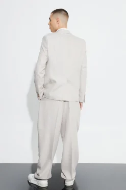 Relaxed Fit Boucle Suit | BoohooMAN UK