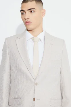 Relaxed Fit Boucle Texture Marl Blazer | BoohooMAN UK