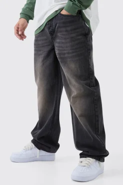 Relaxed Fit Brown Washed Jeans | BoohooMAN UK