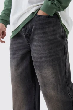 Relaxed Fit Brown Washed Jeans | BoohooMAN UK