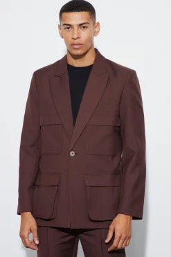 Relaxed Fit Cargo Blazer | BoohooMAN UK