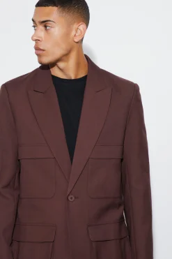 Relaxed Fit Cargo Blazer | BoohooMAN UK
