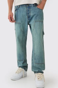 Relaxed Fit Carpenter Detailed Jeans | BoohooMAN UK