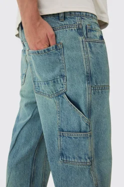 Relaxed Fit Carpenter Detailed Jeans | BoohooMAN UK