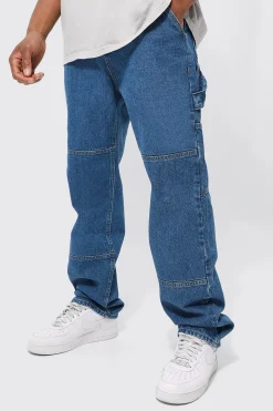 Relaxed Fit Carpenter Jeans With Drop Crotch | BoohooMAN UK