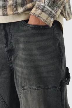 Relaxed Fit Carpenter Jeans With Split Hem | BoohooMAN UK
