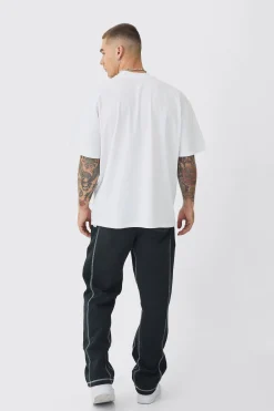 Relaxed Fit Contrast Stitch Jogger | BoohooMAN UK