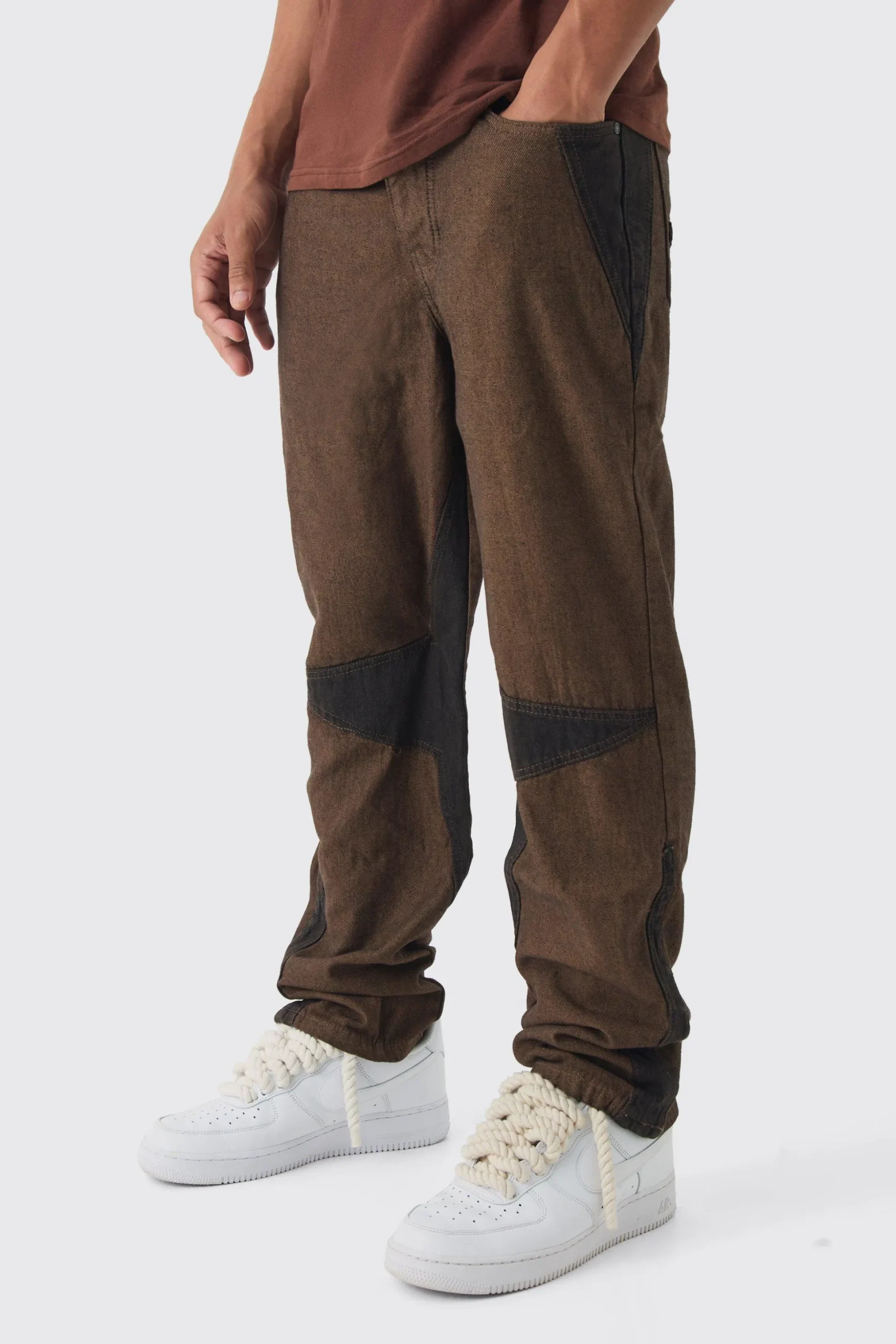Relaxed Fit Cut Out Star Jeans | BoohooMAN UK