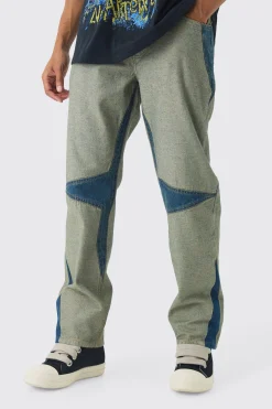 Relaxed Fit Cut Out Star Jeans | BoohooMAN UK