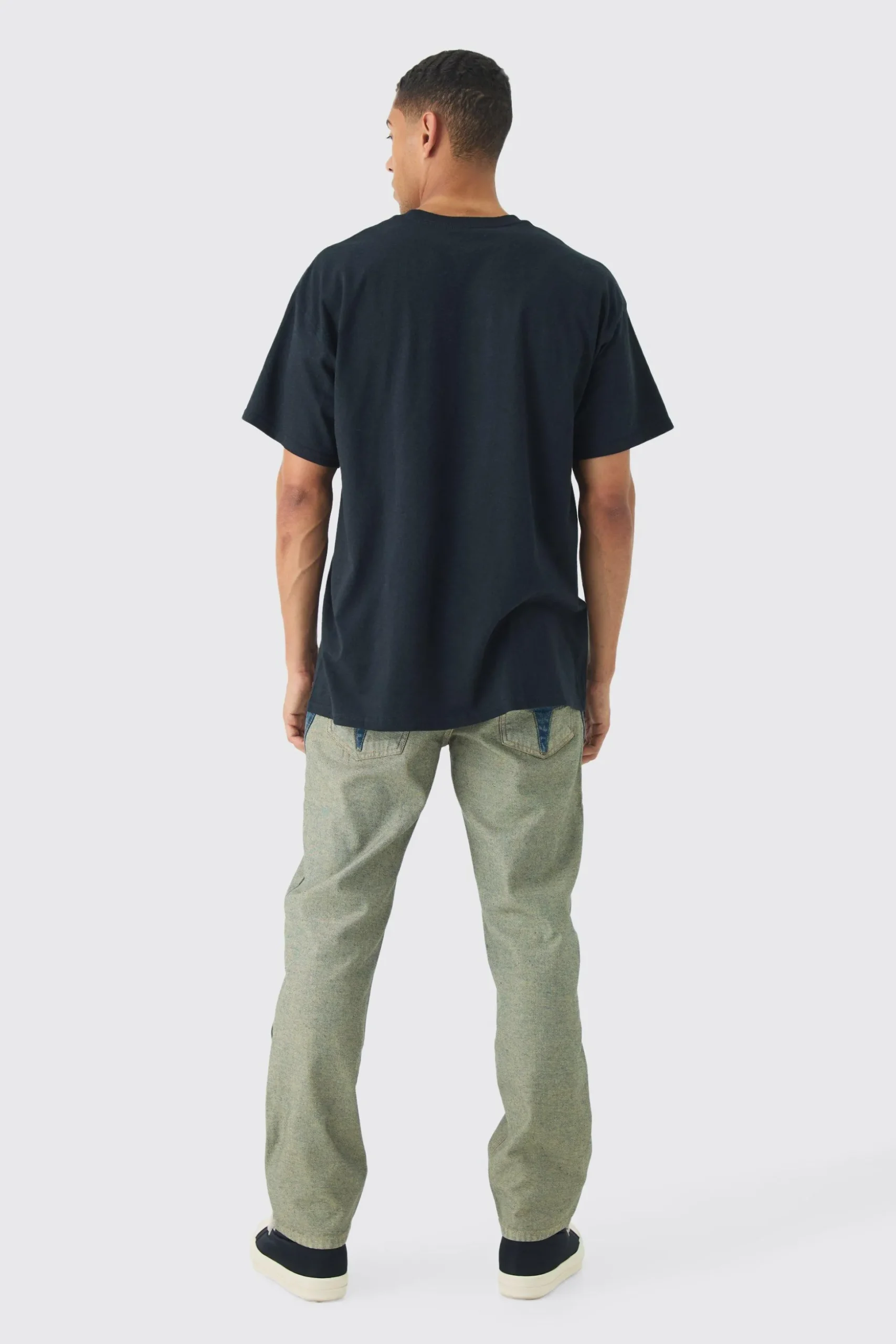 Relaxed Fit Cut Out Star Jeans | BoohooMAN UK