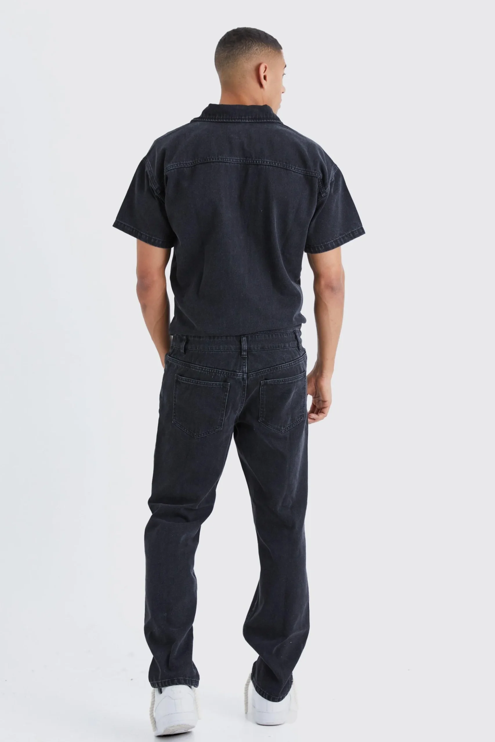 Relaxed Fit Denim Jumpsuit | BoohooMAN UK