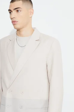 Relaxed Fit Double Breasted Colour Block Blazer | BoohooMAN UK