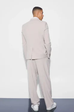Relaxed Fit Double Breasted Pinstripe Suit | BoohooMAN UK