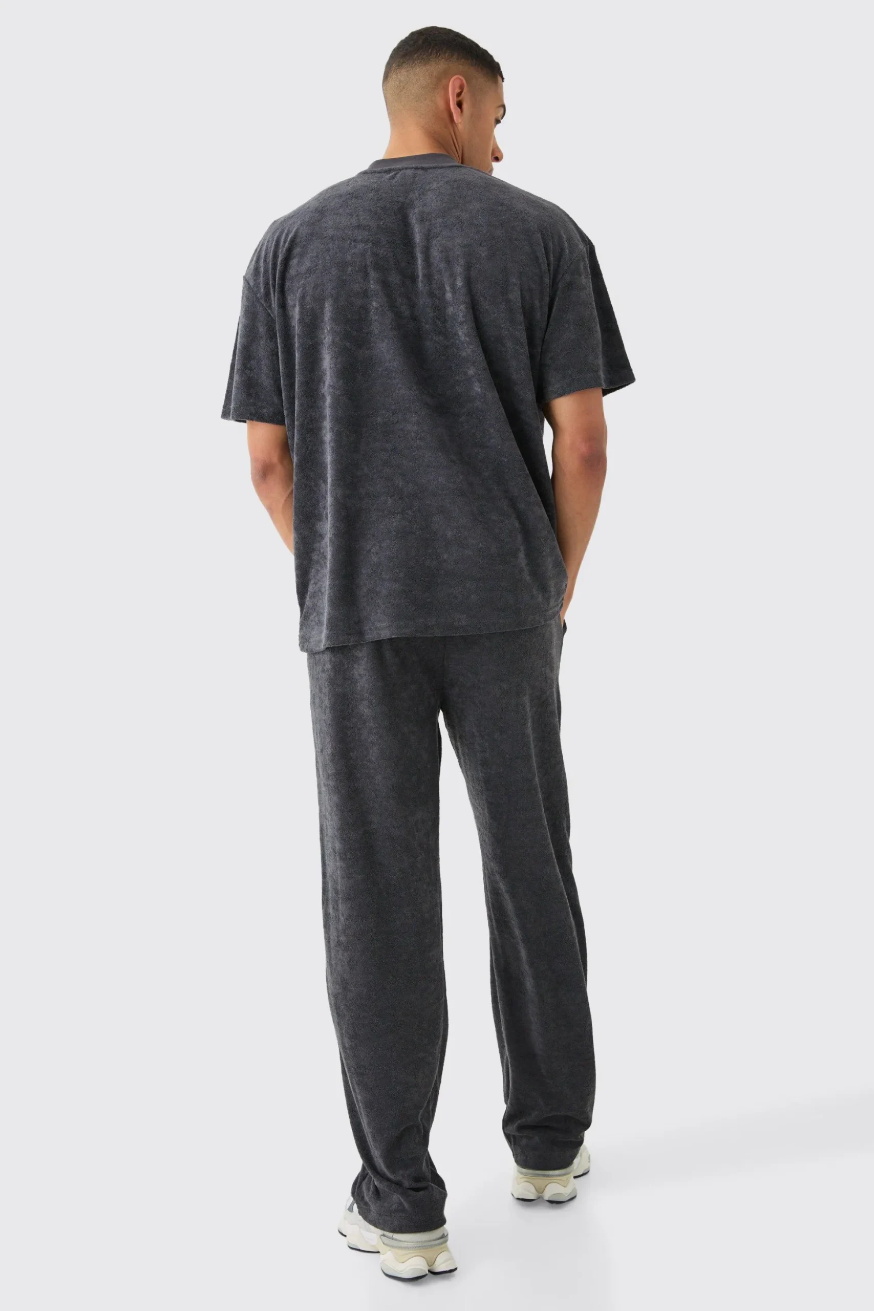 Relaxed Fit Edition Towelling Joggers | BoohooMAN UK