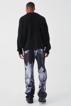 Relaxed Fit Elastic Waist Side Tape Trouser | BoohooMAN UK