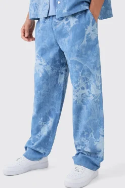 Relaxed Fit Elastic Waist Fabric Interest Jeans | BoohooMAN UK