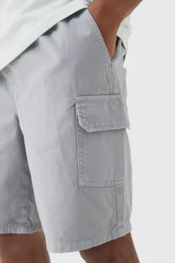 Relaxed Fit Elasticated Waist Cargo Shorts | BoohooMAN UK