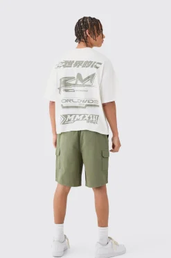 Relaxed Fit Elasticated Waist Cargo Shorts | BoohooMAN UK