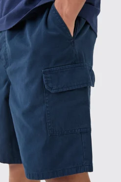 Relaxed Fit Elasticated Waist Cargo Shorts | BoohooMAN UK