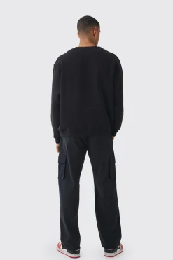 Relaxed Fit Fixed Waist Woven Tab Cargo Trousers | BoohooMAN UK