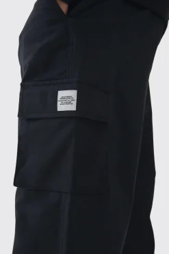 Relaxed Fit Fixed Waist Woven Tab Cargo Trousers | BoohooMAN UK