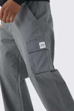 Relaxed Fit Fixed Waist Woven Tab Cargo Trousers | BoohooMAN UK