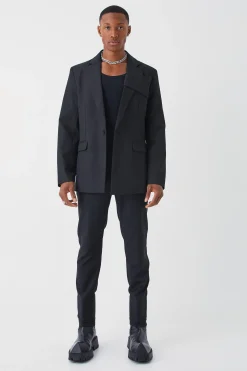 Relaxed Fit Front Panel Suit | BoohooMAN UK