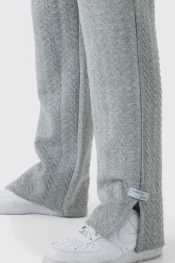 Relaxed Fit Herringbone Split Hem Woven Tab Jogger | BoohooMAN UK