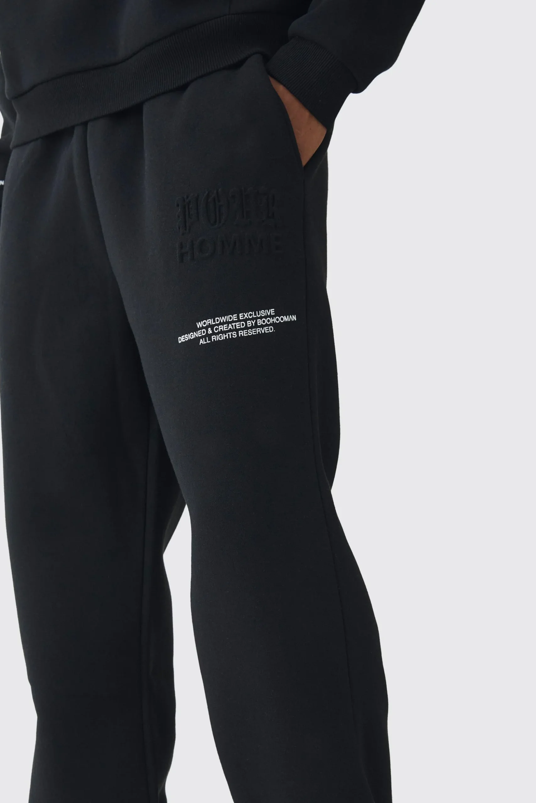 Relaxed Fit Homme Printed Embossed Jogger | BoohooMAN UK
