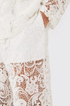 Relaxed Fit Lace Suit Trouser | BoohooMAN UK