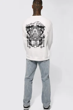 Relaxed Fit Lightning Jacquard Jeans | BoohooMAN UK