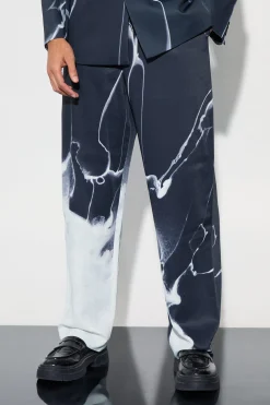 Relaxed Fit Marble Print Suit | BoohooMAN UK