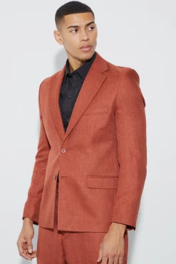 Relaxed Fit Marl Texture Blazer | BoohooMAN UK