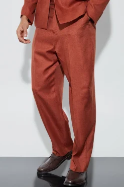 Relaxed Fit Marl Texture Suit Trousers | BoohooMAN UK