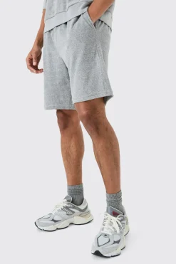 Relaxed Fit Mid Towelling Shorts | BoohooMAN UK