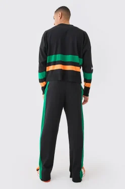 Relaxed Fit Moto Knitted Joggers | BoohooMAN UK