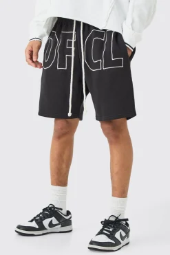 Relaxed Fit Ofcl Applique Short | BoohooMAN UK