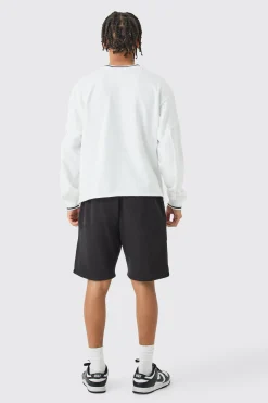Relaxed Fit Ofcl Applique Short | BoohooMAN UK