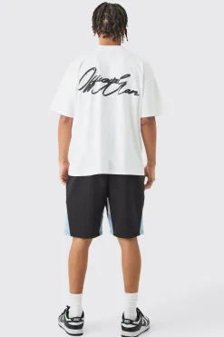 Relaxed Fit Paint Splatter Gusset Short | BoohooMAN UK