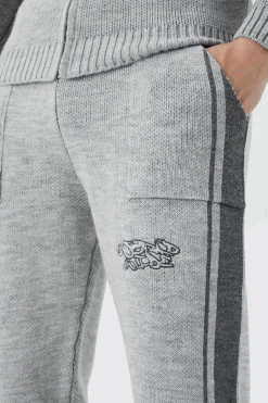 Relaxed Fit Pannel Knitted Jogger With Cuff | BoohooMAN UK