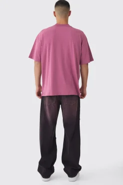 Relaxed Fit Pink Tinted Distressed Jeans | BoohooMAN UK