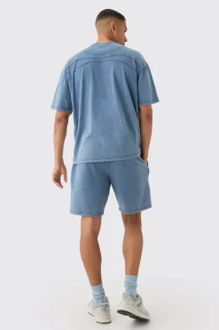 Relaxed Fit Pintuck Short | BoohooMAN UK