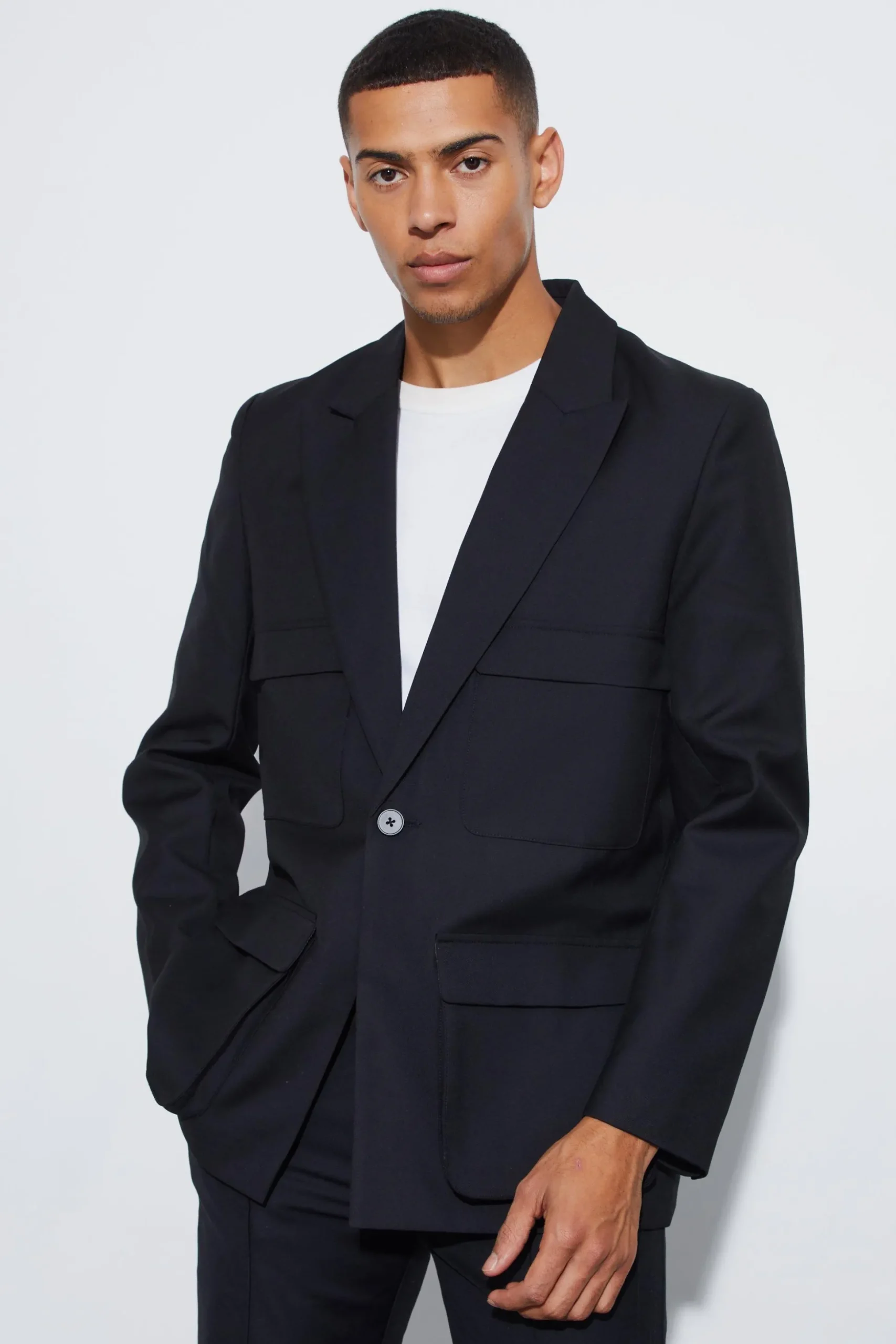Relaxed Fit Pocket Blazer | BoohooMAN UK