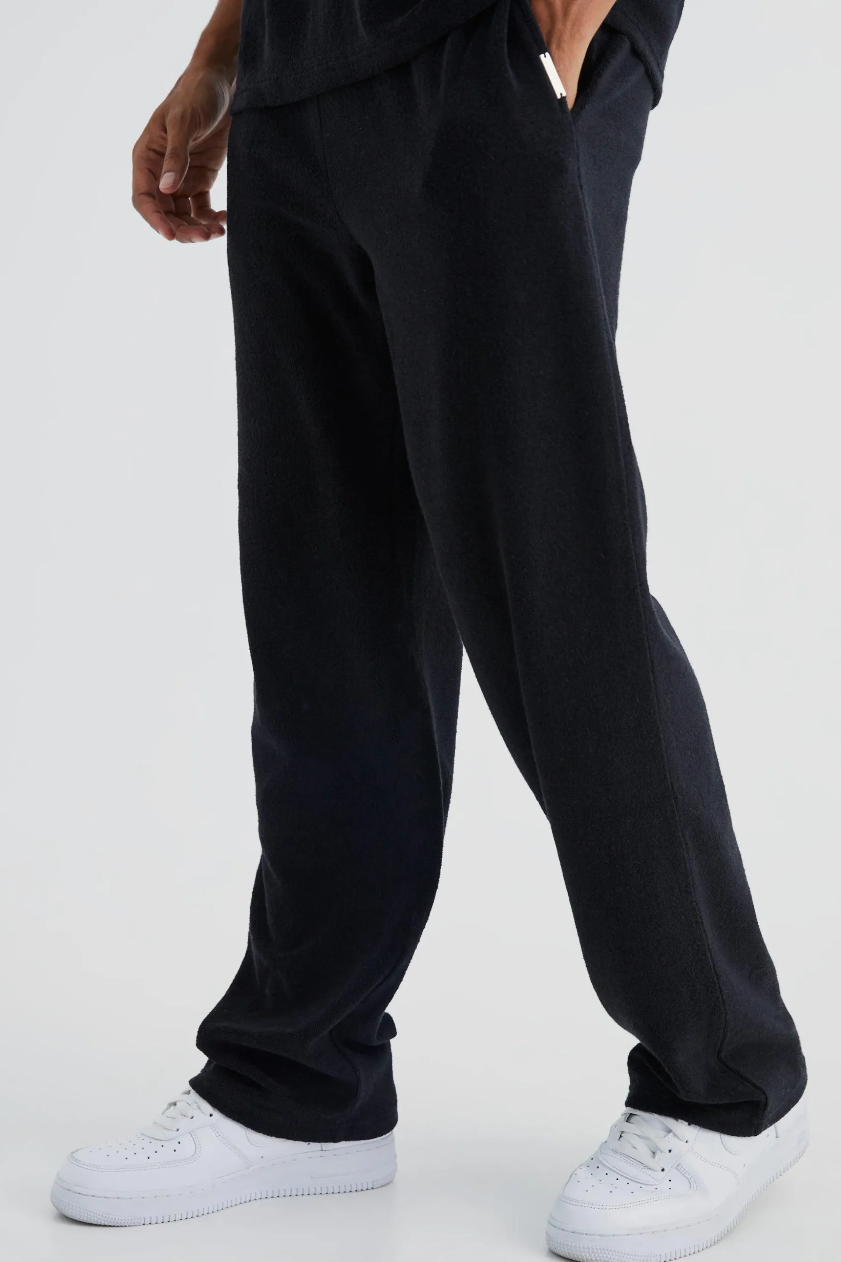 Relaxed Fit Premium Towelling Jogger | BoohooMAN UK