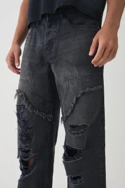 Relaxed Fit Ripped Distressed Carpenter Jeans | BoohooMAN UK