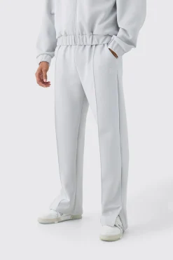 Relaxed Fit Scuba Pintuck Split Hem Jogger | BoohooMAN UK